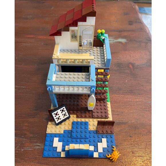 LEGO CREATOR Sea Side Beach House + Train Station INCOMPLETE AND GLUED - Picture 2 of 14